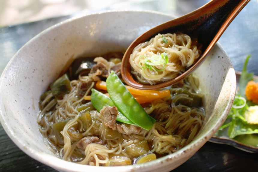 牛肉と茄子のトロットロそうめん